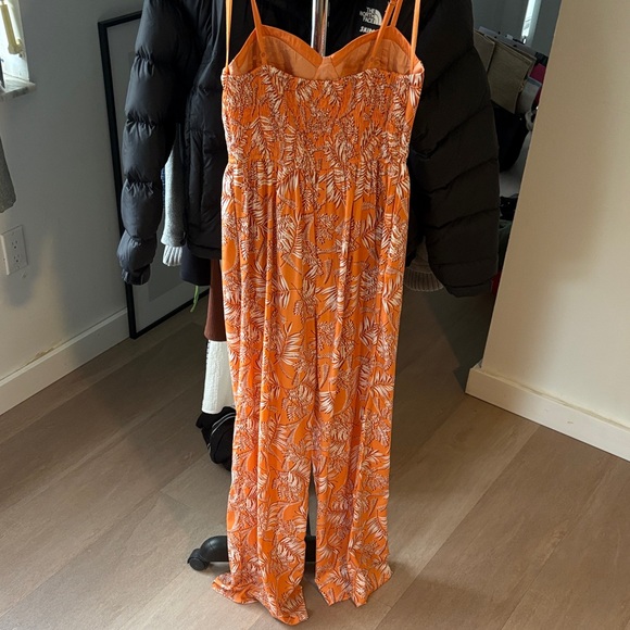 Orange Floral Jumpsuit - Picture 2 of 2